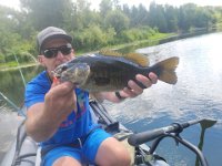 Arron with a Eramosa River Smallmouth Bass ...