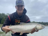 Blake on the Saugeen River with another Lake Huron Chinook Salmon ...