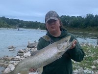 Will on the Saugeen River with another Lake Huron Chinook Salmon ...