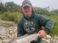 Will on the Saugeen River with a Lake Huron Chinook Salmon ...